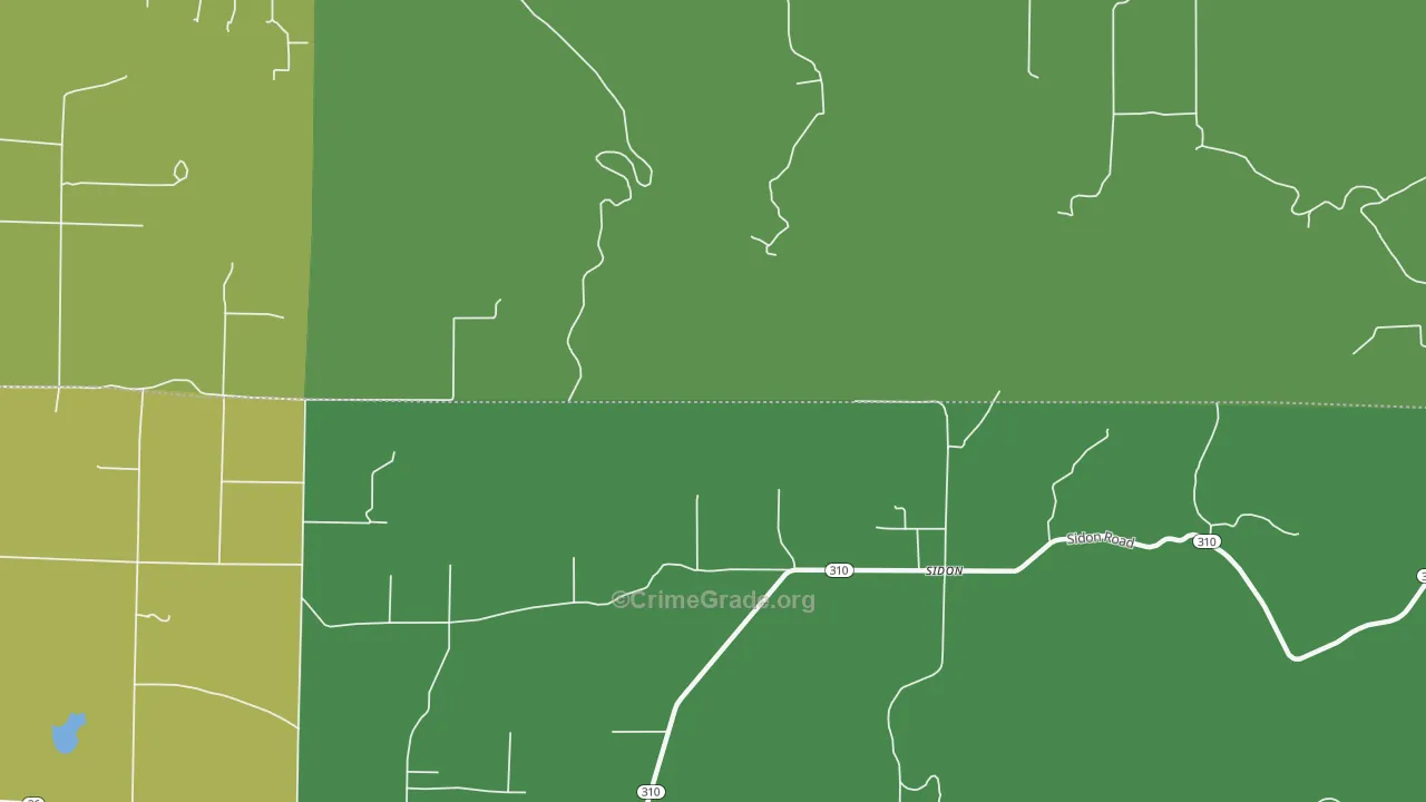 Sidon, AR Map of Burglary Rates
