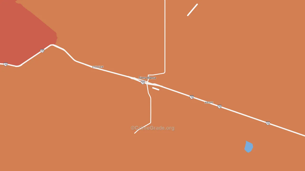 Sierra Blanca, TX Map of Burglary Rates
