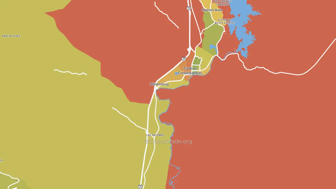 Sierra County, NM Map of Burglary Rates