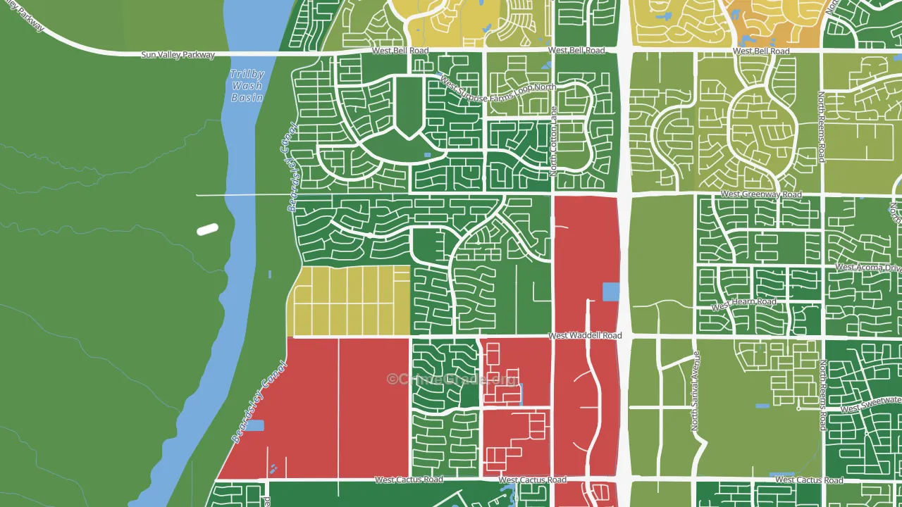 Sierra Montana, Surprise, AZ Map of Burglary Rates