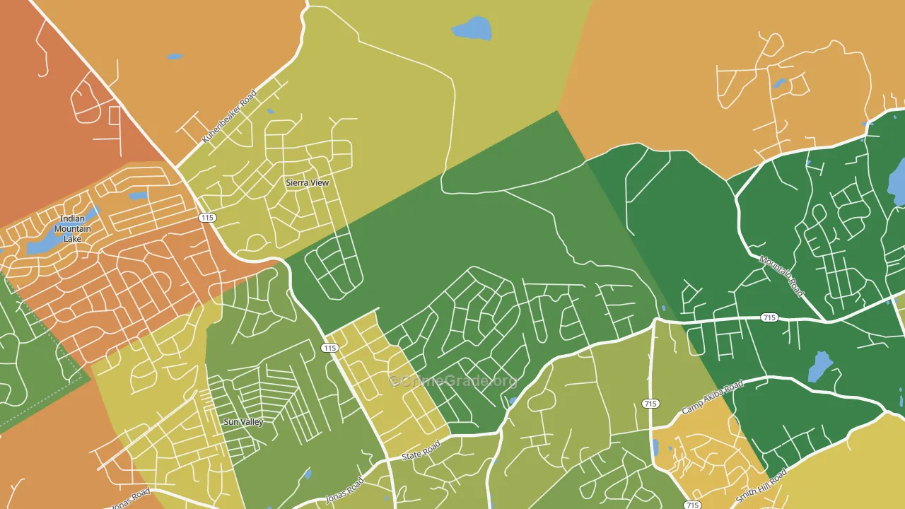 Sierra View, PA Map of Burglary Rates