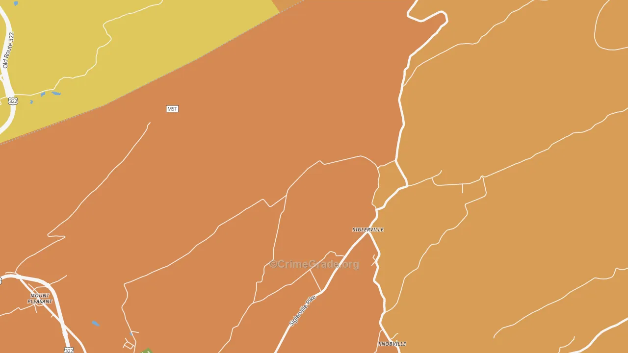Siglerville, PA Map of Burglary Rates