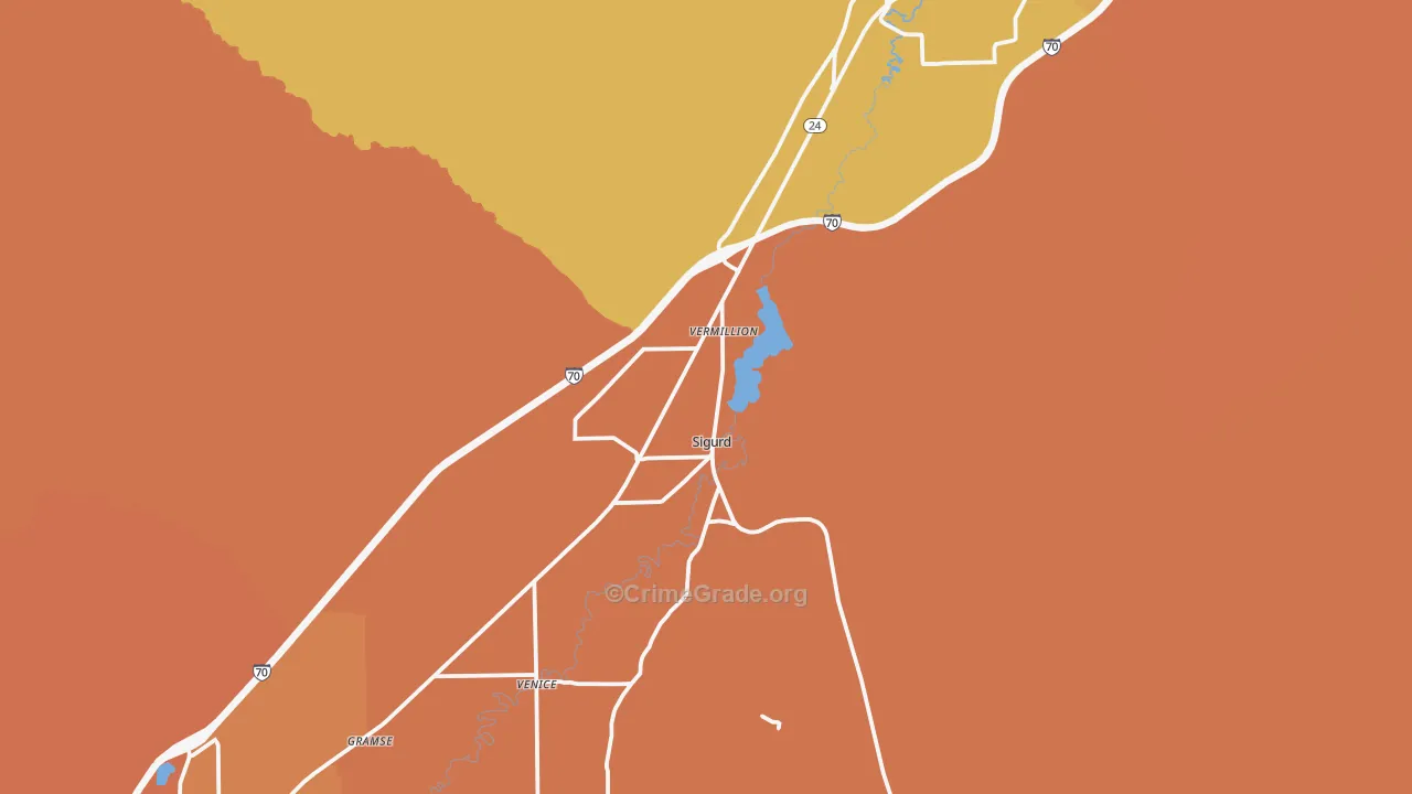 Sigurd, UT Map of Burglary Rates