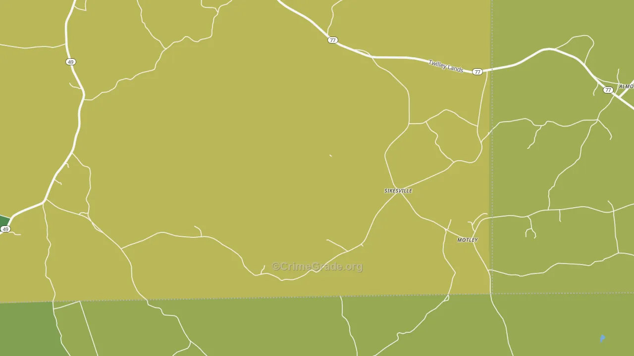 Sikesville, AL Map of Burglary Rates