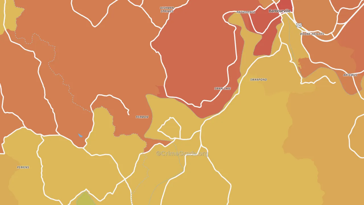 Siler, KY Map of Burglary Rates