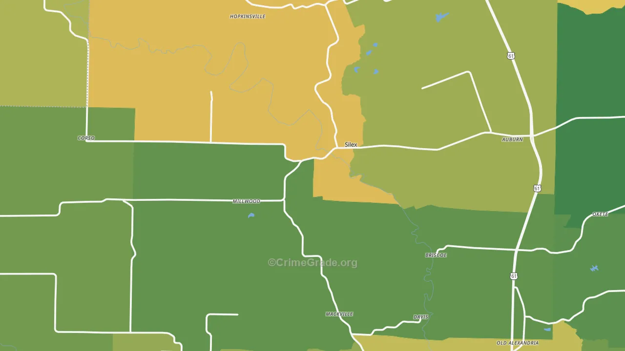 Silex, MO Map of Burglary Rates