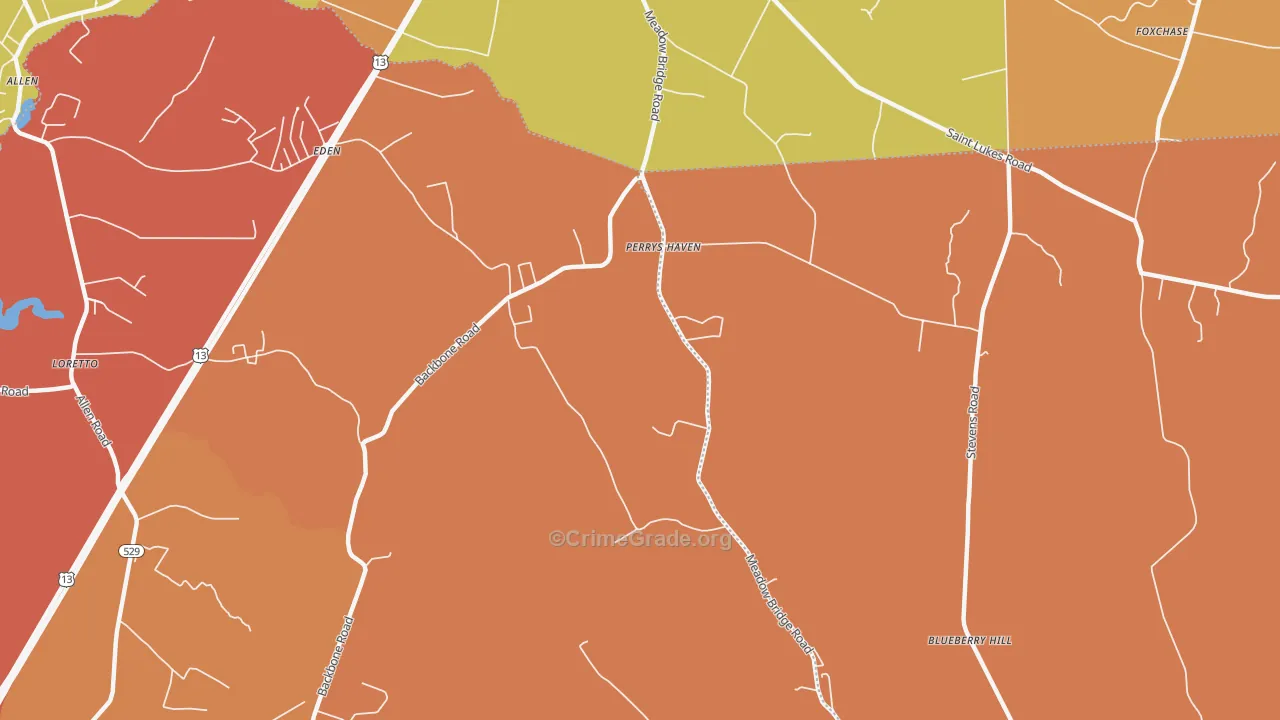 Siloam, MD Map of Burglary Rates