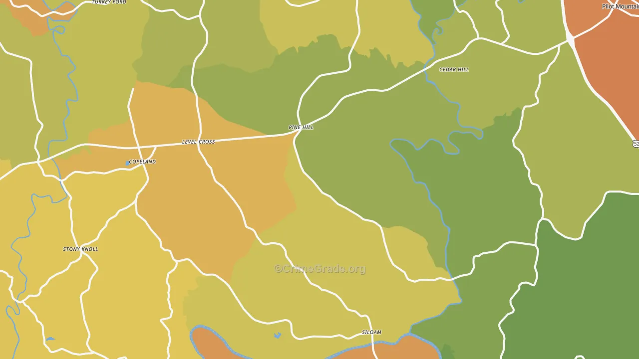 Siloam, NC Map of Burglary Rates
