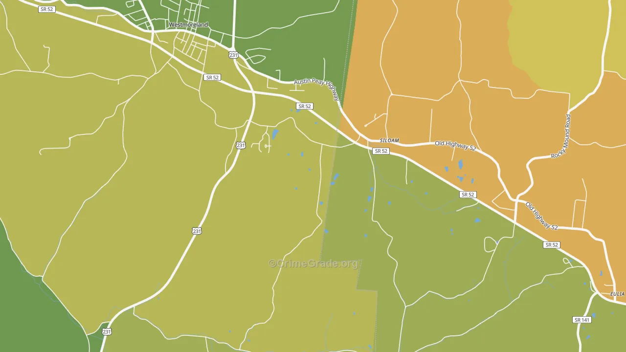 Siloam, TN Map of Burglary Rates