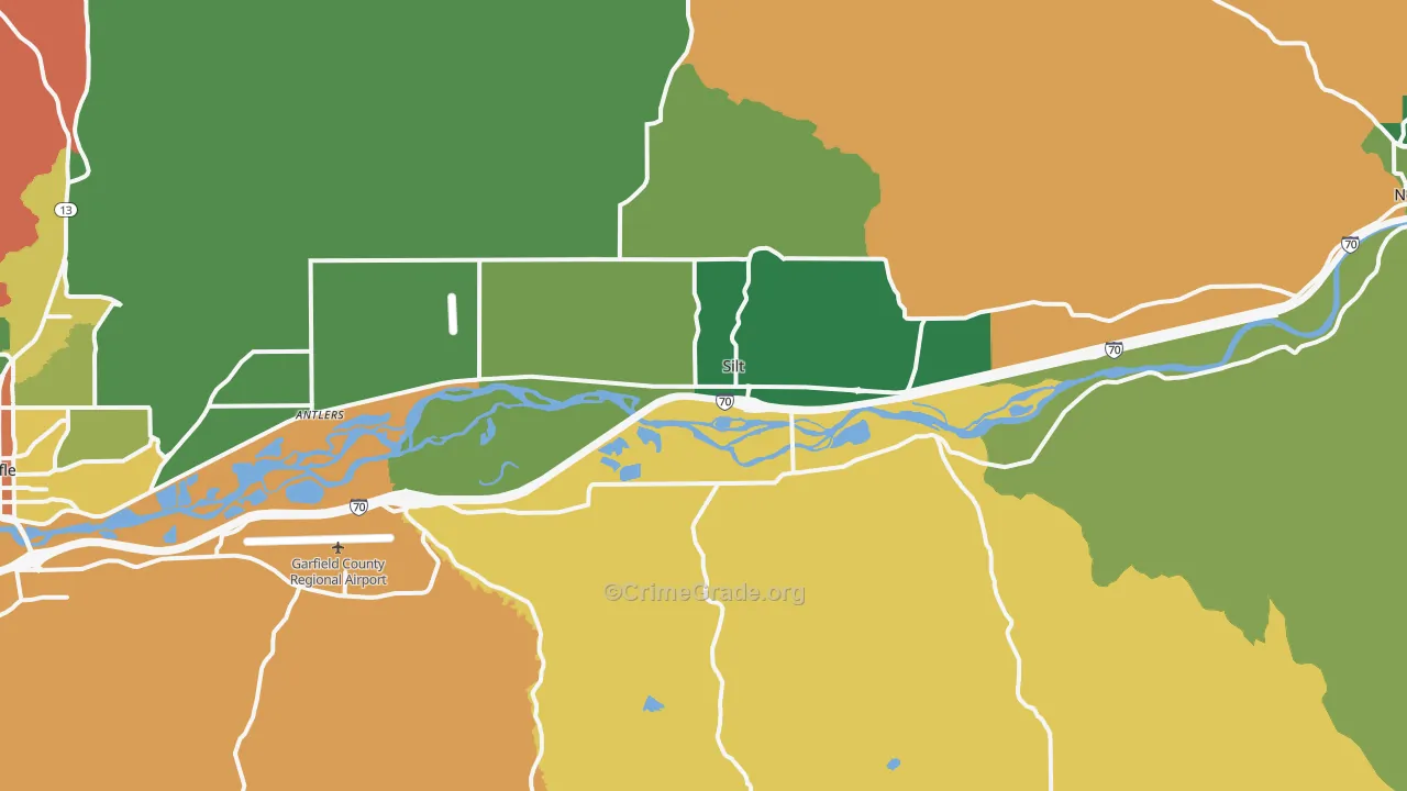 Silt, CO Map of Burglary Rates
