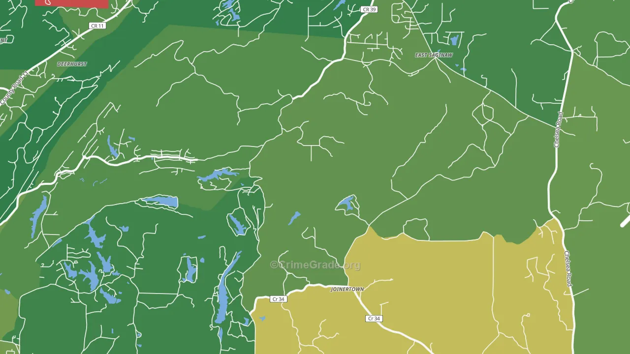 Siluria, AL Map of Burglary Rates
