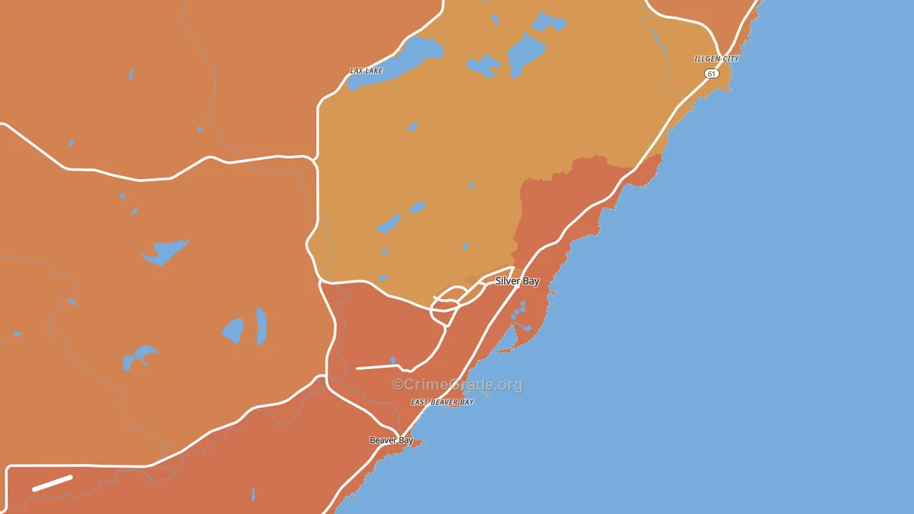 Silver Bay, MN Map of Burglary Rates