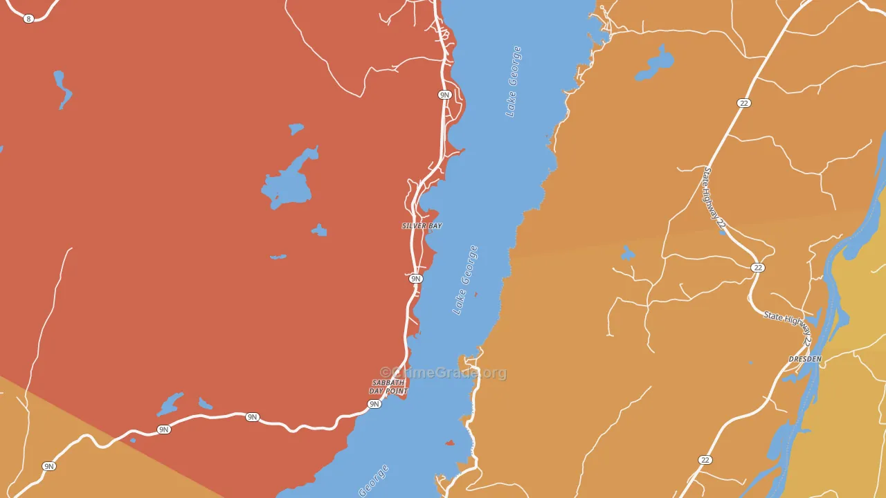 Silver Bay, NY Map of Burglary Rates