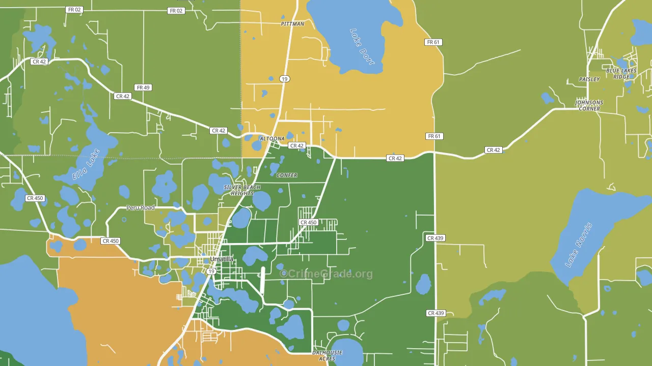 Silver Beach Heights, FL Map of Burglary Rates