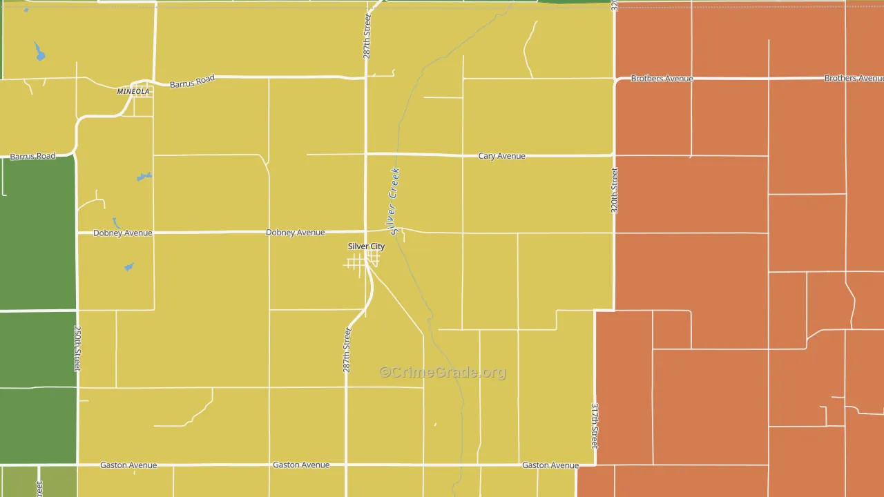 Silver City, IA Map of Burglary Rates