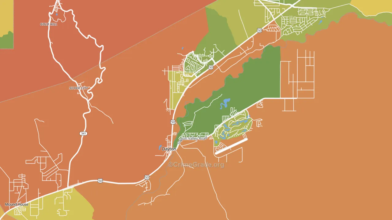 Silver City, NV Map of Burglary Rates