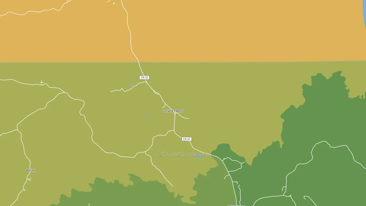 Silver Cross, AL Map of Burglary Rates