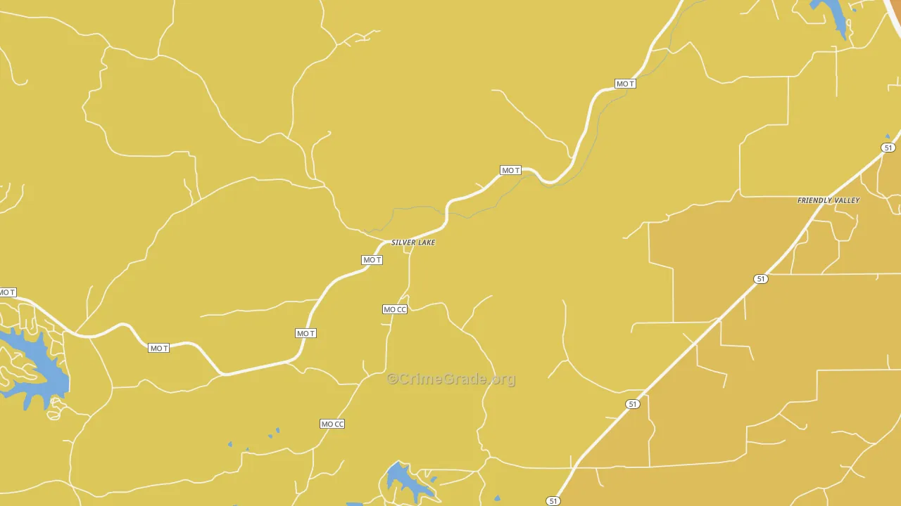 Silver Lake, MO Map of Burglary Rates