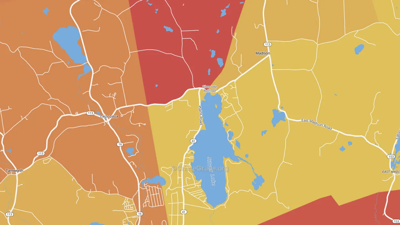 Silver Lake, NH Map of Burglary Rates