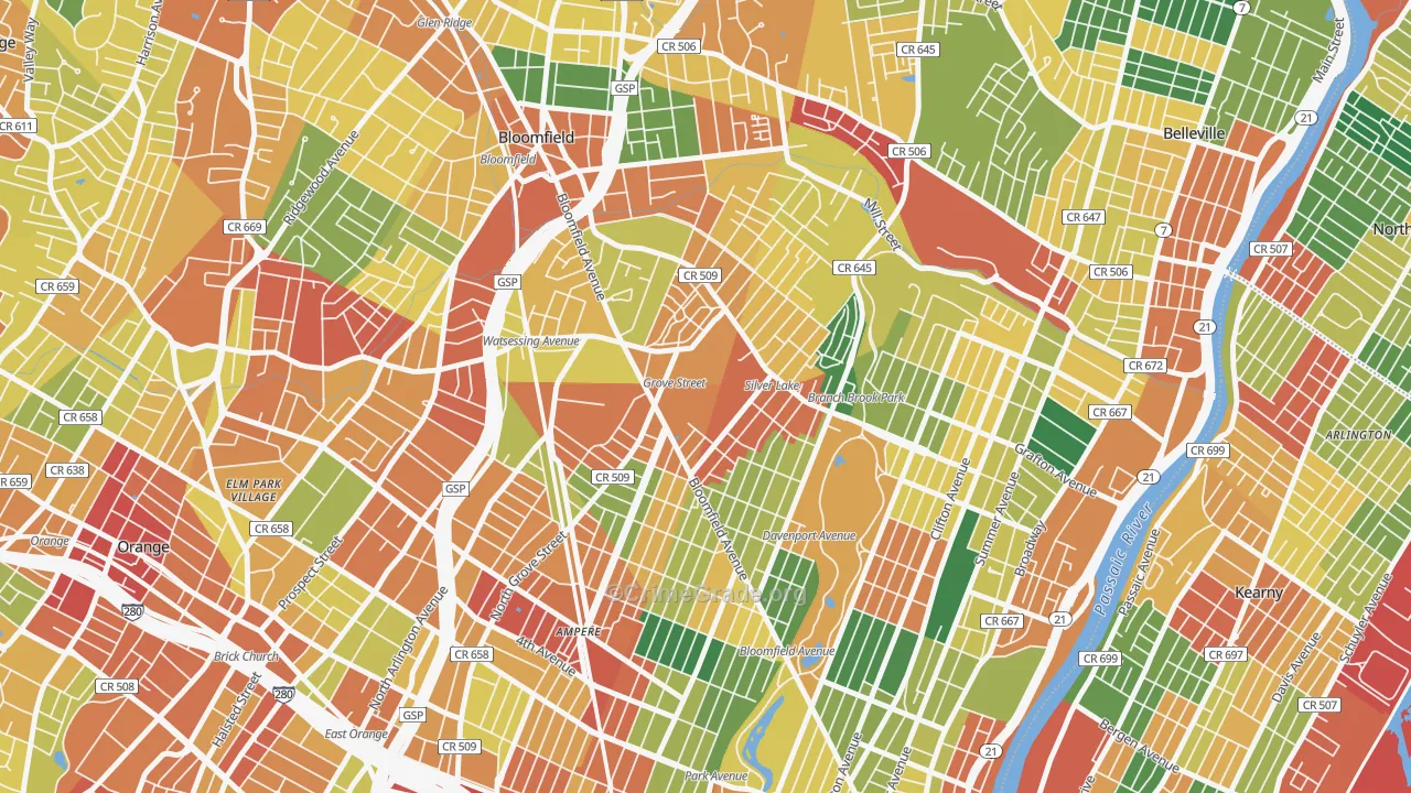 Silver Lake, NJ Map of Burglary Rates