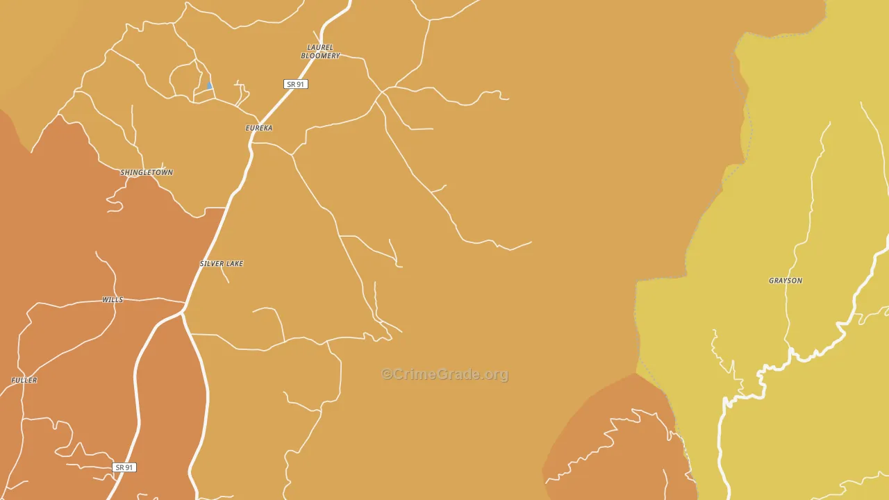 Silver Lake, TN Map of Burglary Rates