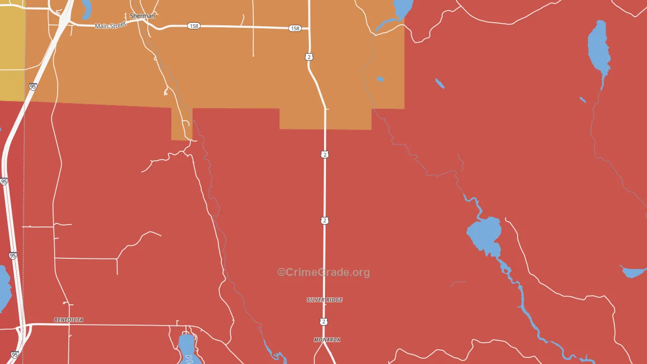 Silver Ridge, ME Map of Burglary Rates