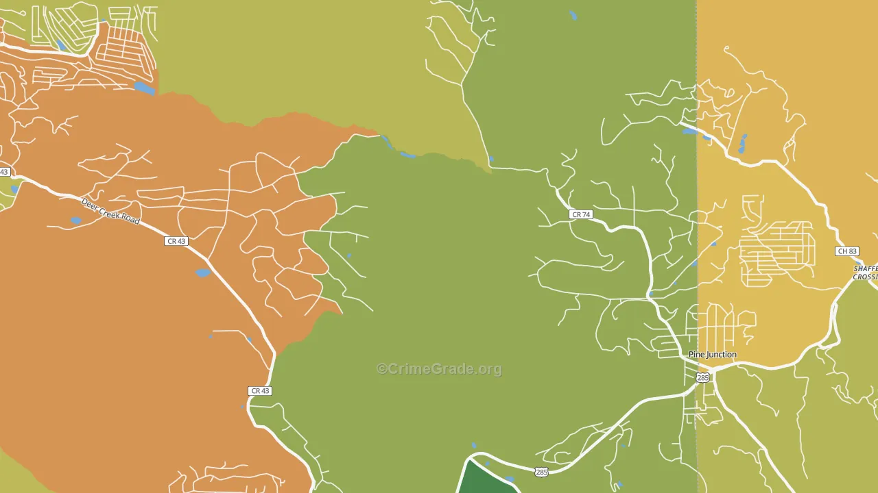 Silver Springs, CO Map of Burglary Rates