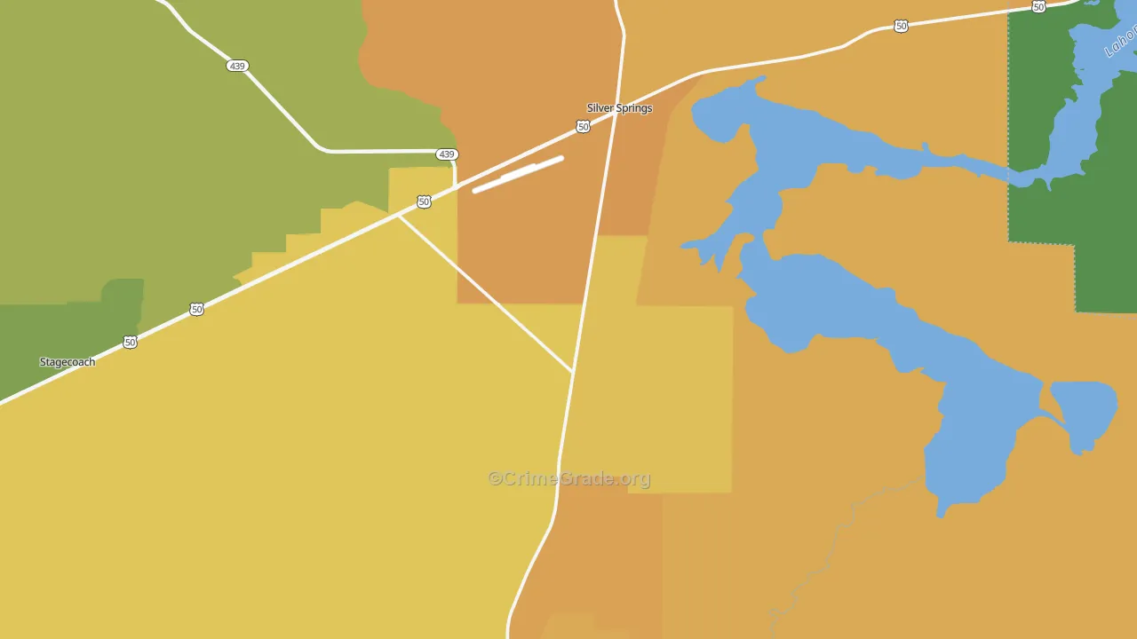 Silver Springs, NV Map of Burglary Rates
