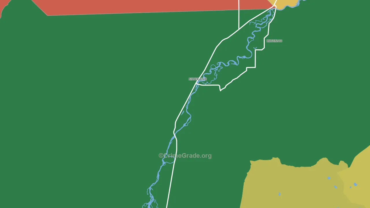 Silver Star, MT Map of Burglary Rates