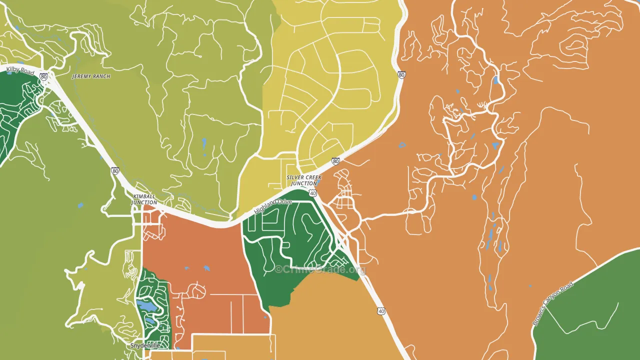Silver Summit, UT Map of Burglary Rates