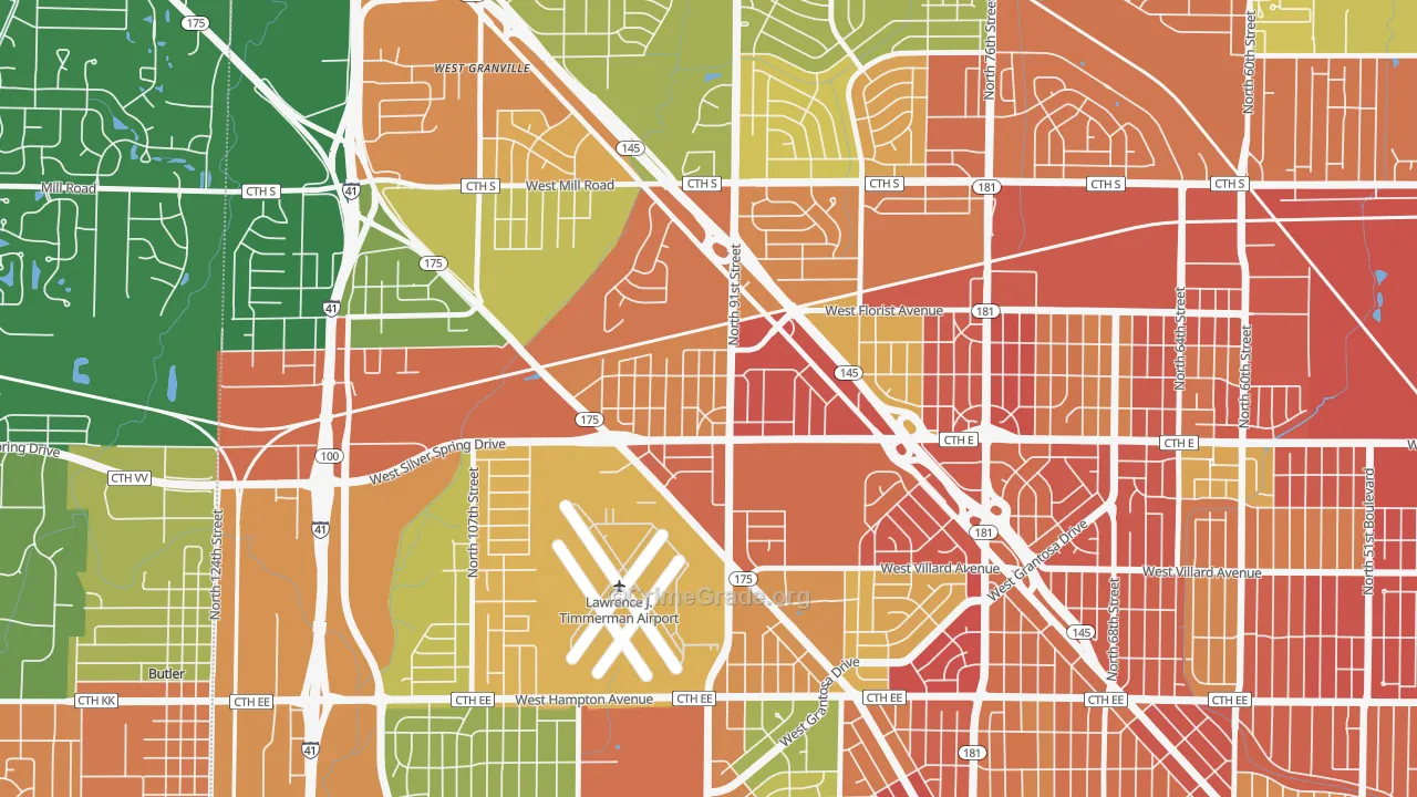 Silver Swan, Milwaukee, WI Map of Burglary Rates