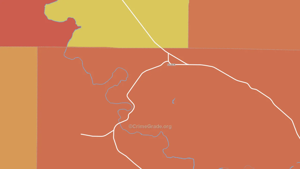 Silver, TX Map of Burglary Rates