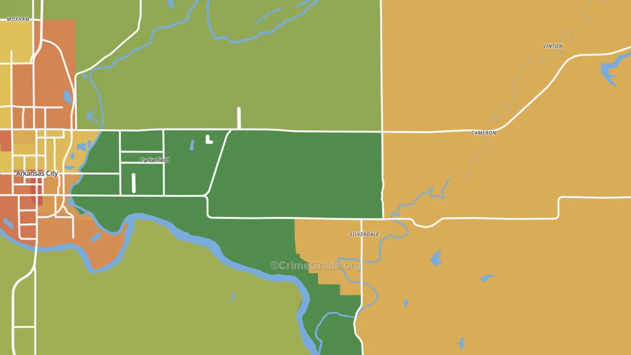 Silverdale, KS Map of Burglary Rates