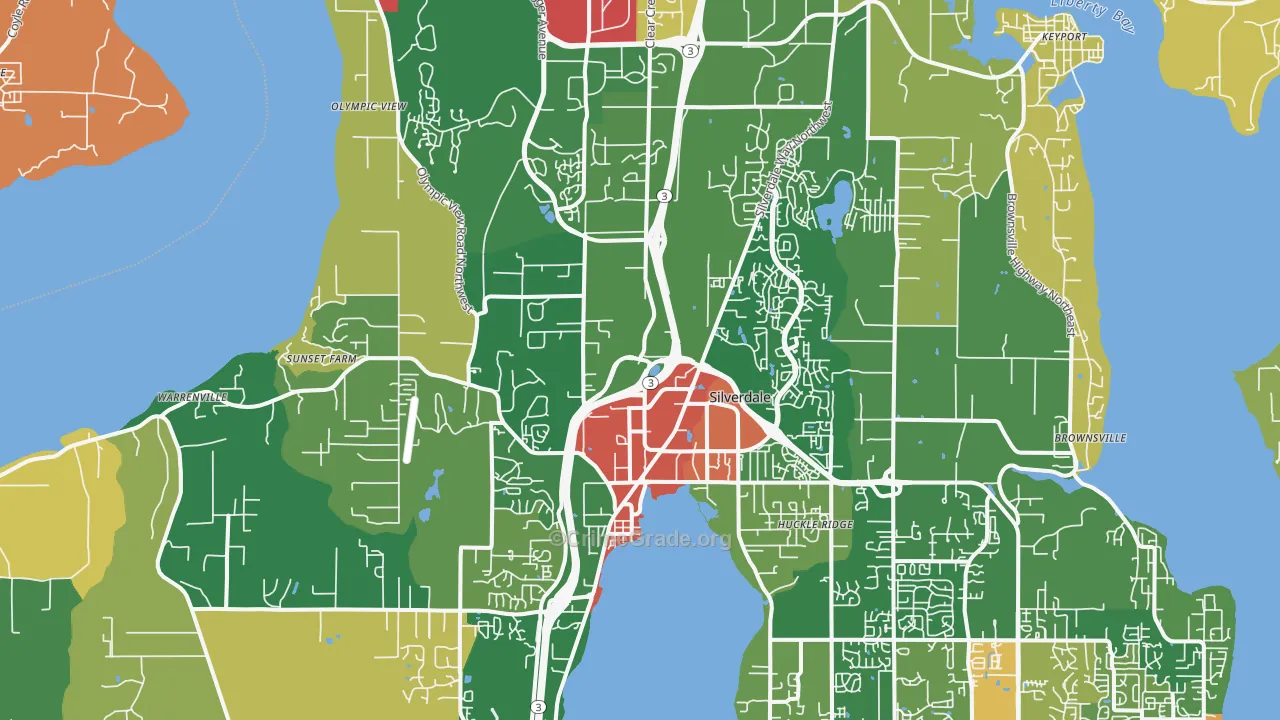 Silverdale, WA Map of Burglary Rates