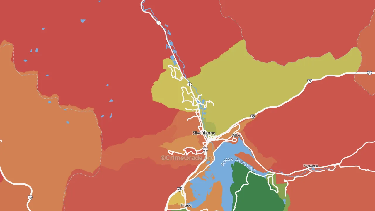 Silverthorne, CO Map of Burglary Rates