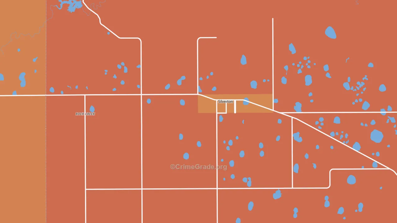 Silverton, TX Map of Burglary Rates