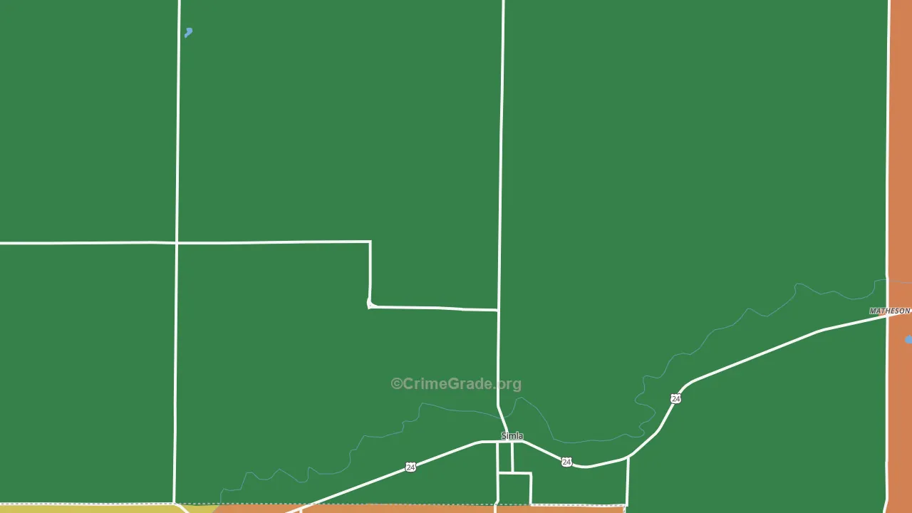 Simla, CO Map of Burglary Rates