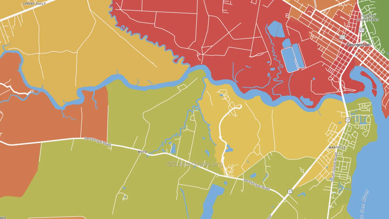 Simmonsville, SC Map of Burglary Rates
