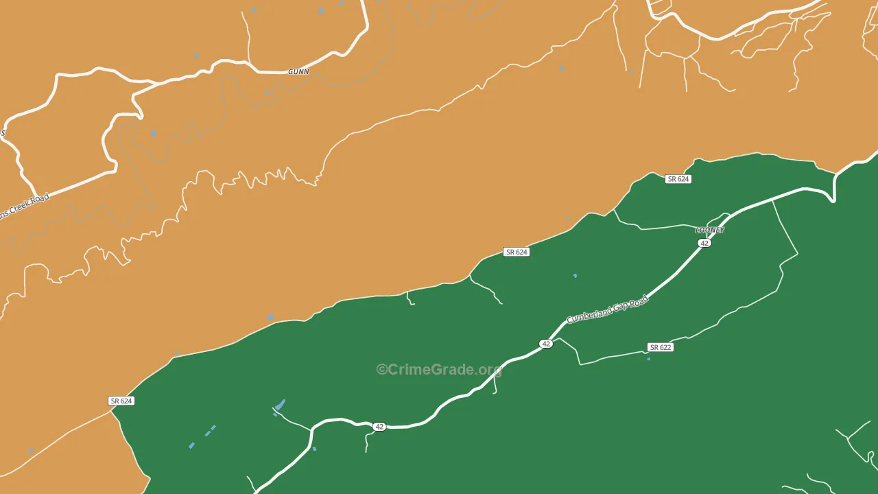 Simmonsville, VA Map of Burglary Rates