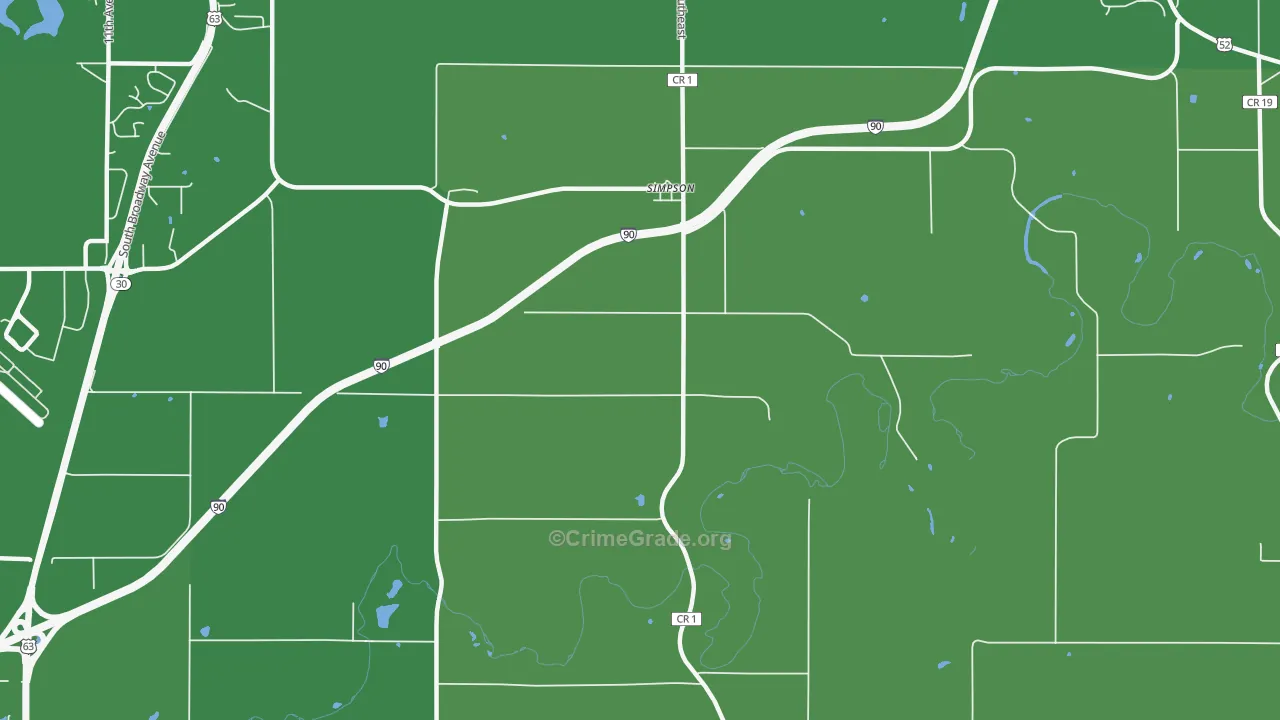 Simpson, MN Map of Burglary Rates