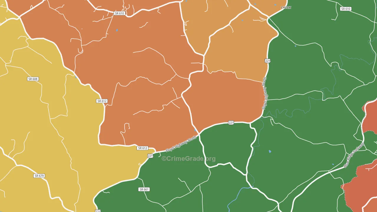 Simpsons, VA Map of Burglary Rates