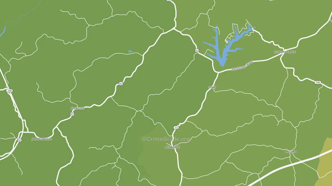 Sinai, KY Map of Burglary Rates