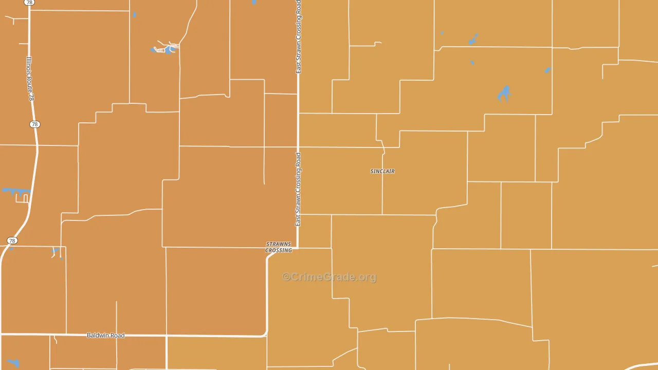 Sinclair, IL Map of Burglary Rates