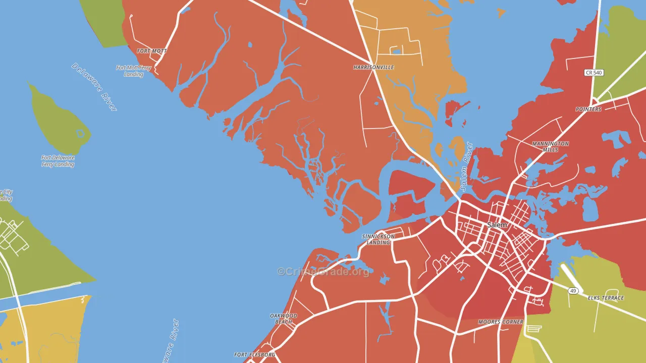 Sinnickson Landing, NJ Map of Burglary Rates