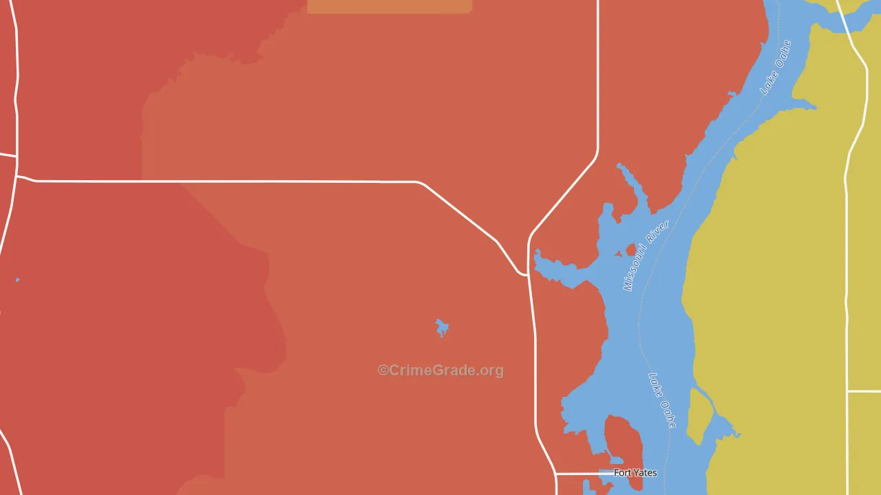 Sioux County, ND Map of Burglary Rates