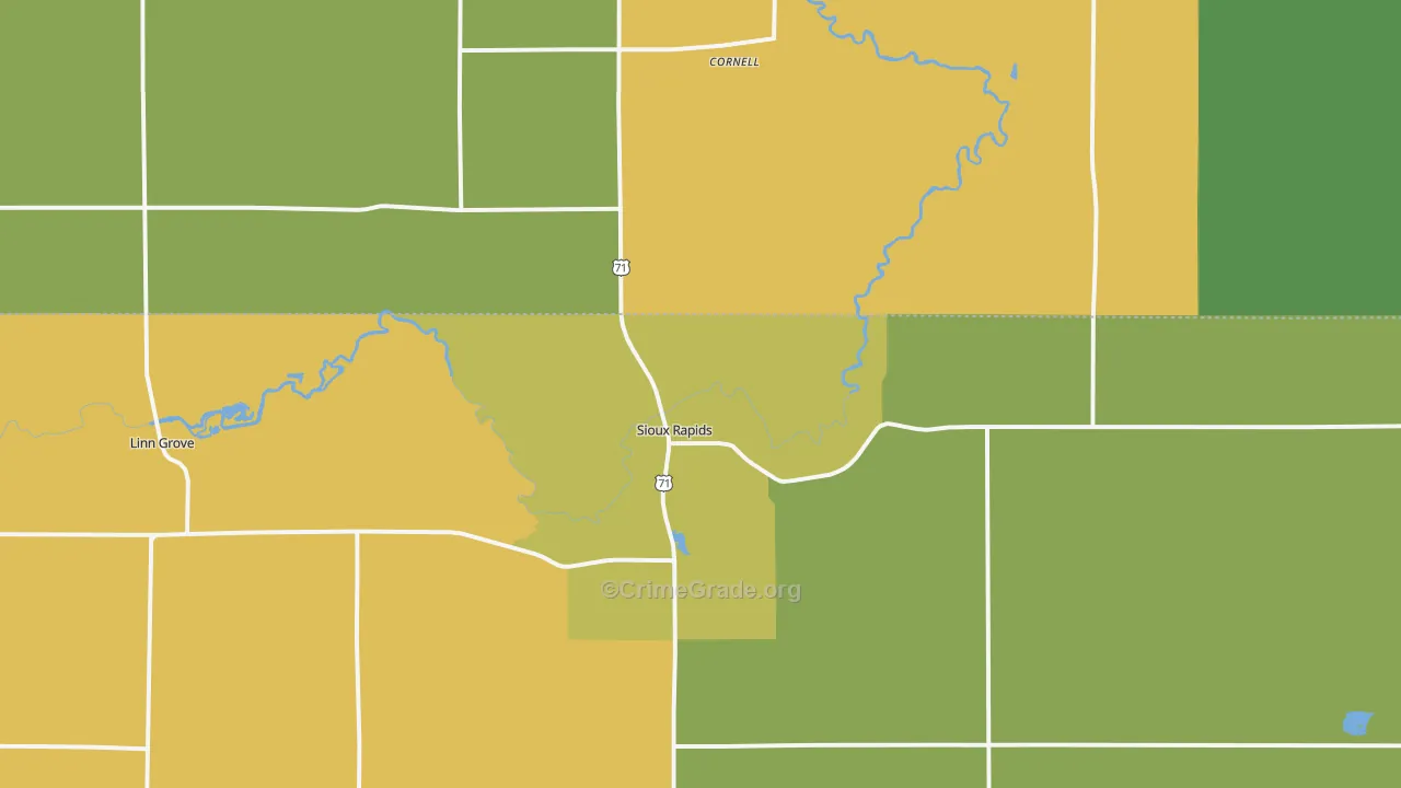 Sioux Rapids, IA Map of Burglary Rates