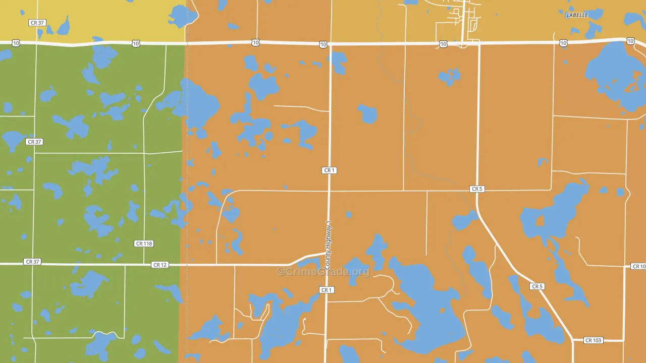 Sioux Valley, MN Map of Burglary Rates