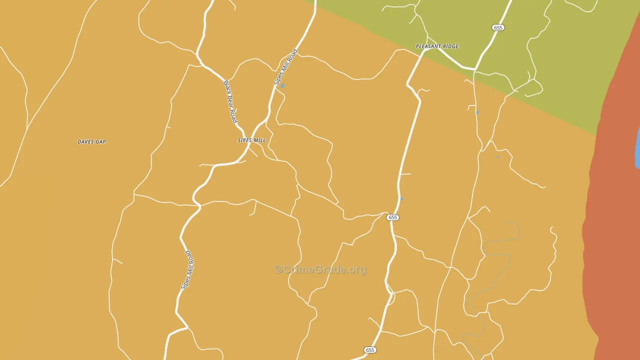 Sipes Mill, PA Map of Burglary Rates