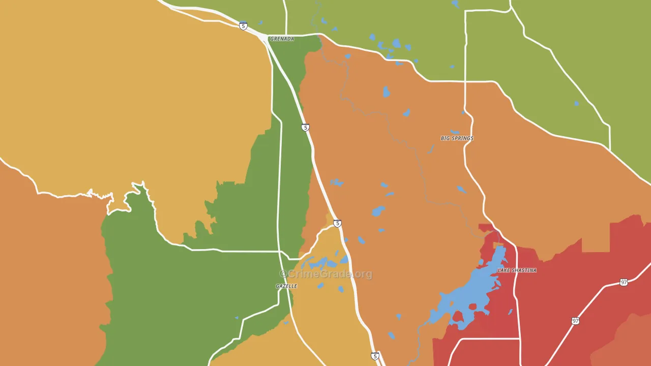 Siskiyou County, CA Map of Burglary Rates