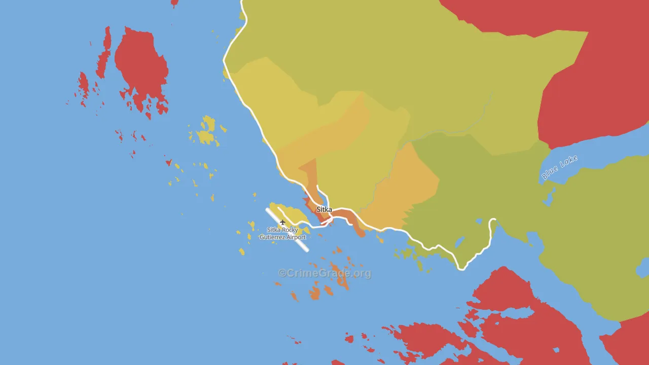 Sitka, AK Map of Burglary Rates